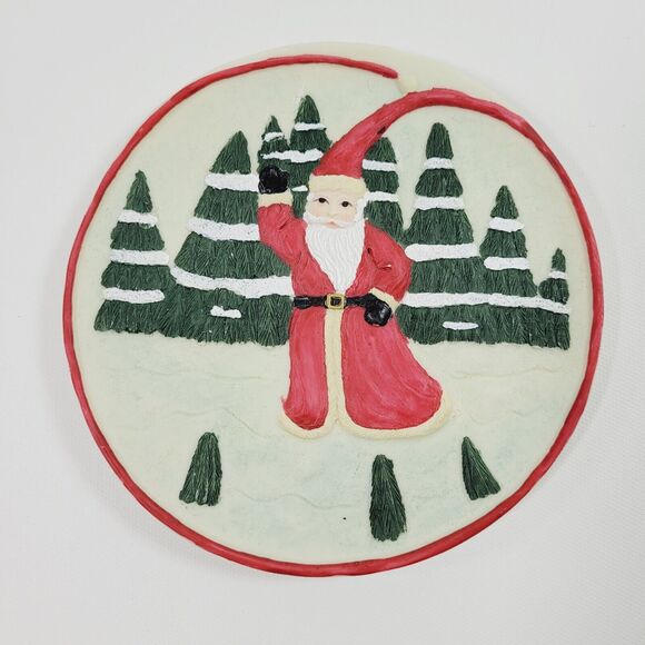 Vintage Youngs Christmas Santa Miniature Tea Set Holiday 1995 Resin - Picture 2 of 9